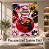 Miraculous Ladybug Tapestry, Personalized Custom Text, Wall Hanging Tapestry For Living Room Home Wall Decor