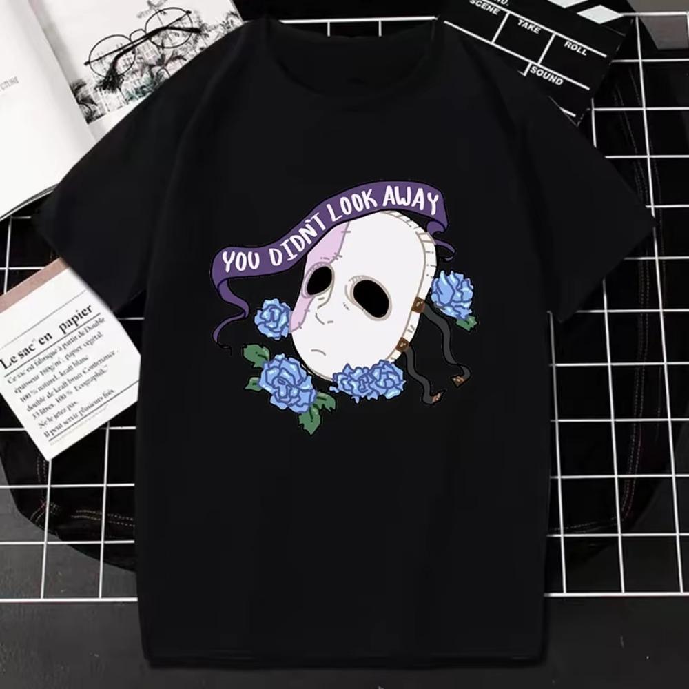 Футболка с маской для лица Game Sally, уникальная футболка с короткими рукавами в готическом стиле, модная уличная одежда в стиле хип-хоп, женская и мужская футболка большого размера Camisetas