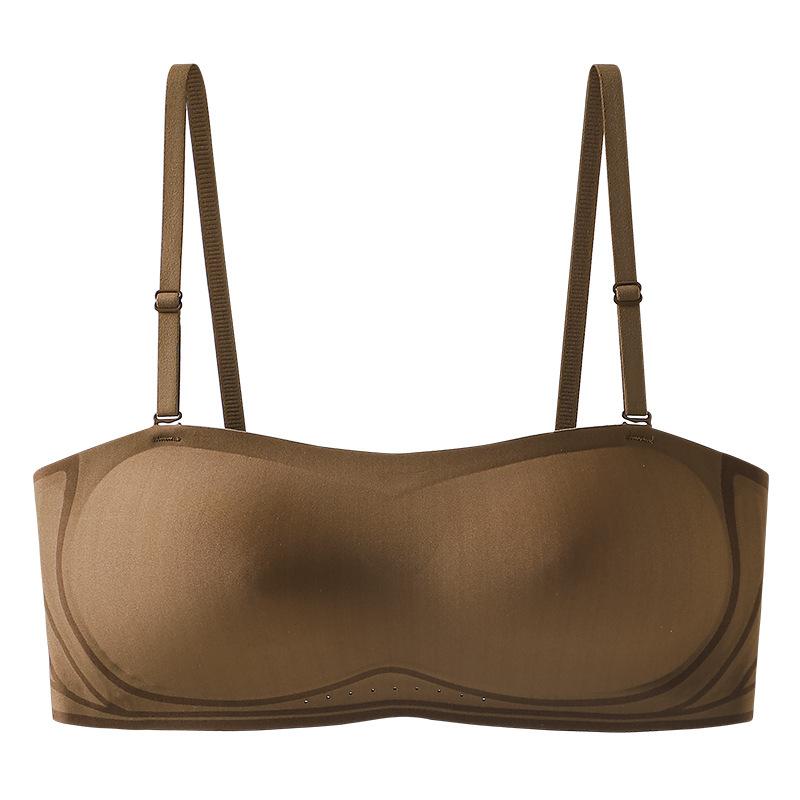 Underwear Women's Anti-slip Gathering Bra Seamless Beauty Back Wrap Chest Support Comfortable Bra Strapless Push Up Bra