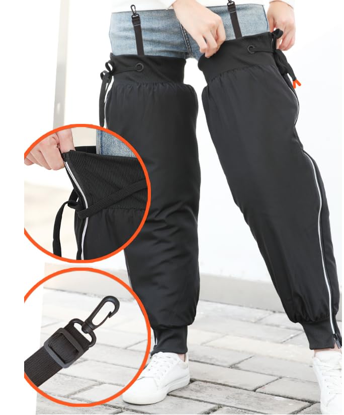 Теплые зимние гетры для мужчин и женщин, идеально подходящие для и легко надеваемые и снимаемые, идеально подходящие для верховой езды на открытом воздухе и отличные толстые, велосипедные,