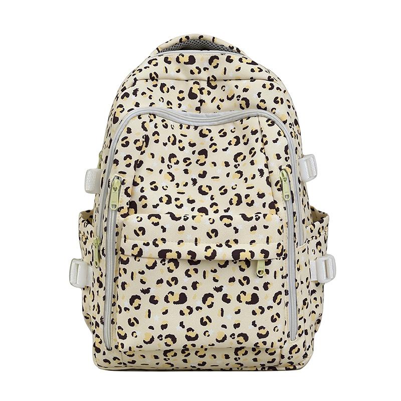 Schoolbag school bag niche girls junior high school students multi-color leopard print 1011 new backpack high value light large capacity backpack