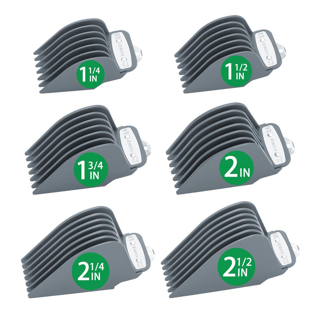 YINKE Clipper Guards for Wahl Hair Clippers Trimmers with Metal Clip Premium 6 Size Cutting Lengths Limit Guide Comb Attachments