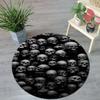 Cool Skull Pattern Round Rug - Anti-Slip Decorative Floor Mat for Bedroom, Living Room and Modern Home Decor
