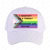 LGBTQ Pronoun Humor I Identify As A Threat My Pronouns Are Try Me Cap Unisex Adult  Adjustable Printed Baseball Caps Trucker Cap
