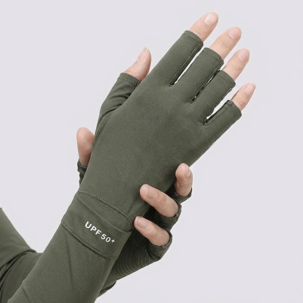 Solid Color Ice Silk Arm Sleeve Sun Protection Summer Arm Cover Women's Gloves Long Sleeve  Men