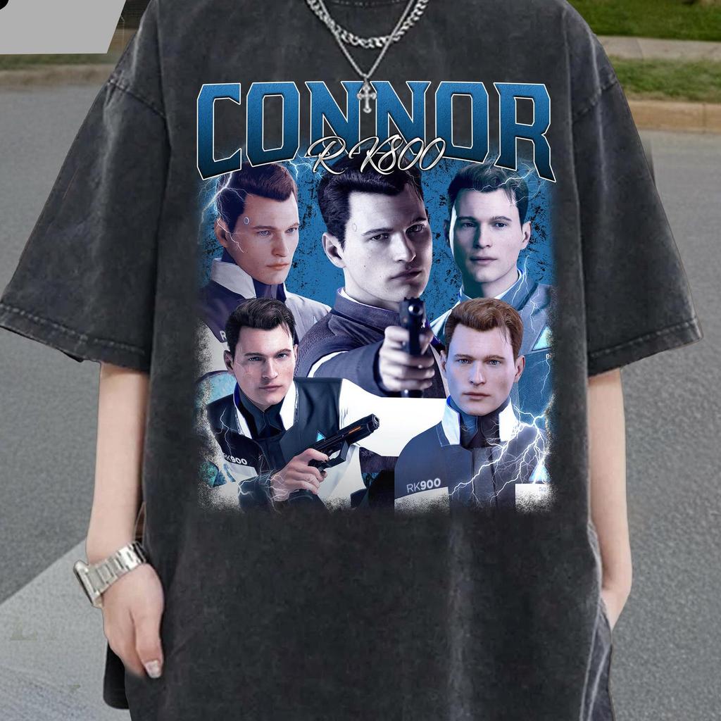 Винтажная футболка 90-х Connor RK800, Подарок фанату Detroit Become Human