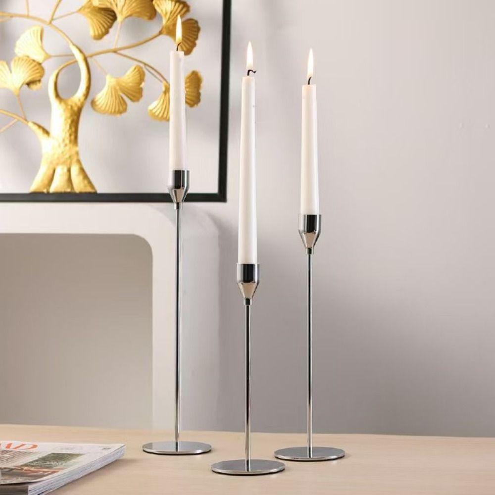 3Pcs High Footed Luxury Candlestick Creative Cup Candle Containers Wedding Candle Stand Hotel Table