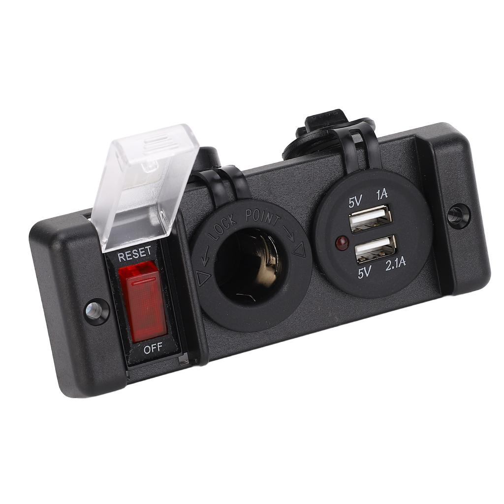 3 в 1 комбинированный выключатель питания с красным светом, автоматический выключатель с двумя USB-портами и прикуривателем 12 В