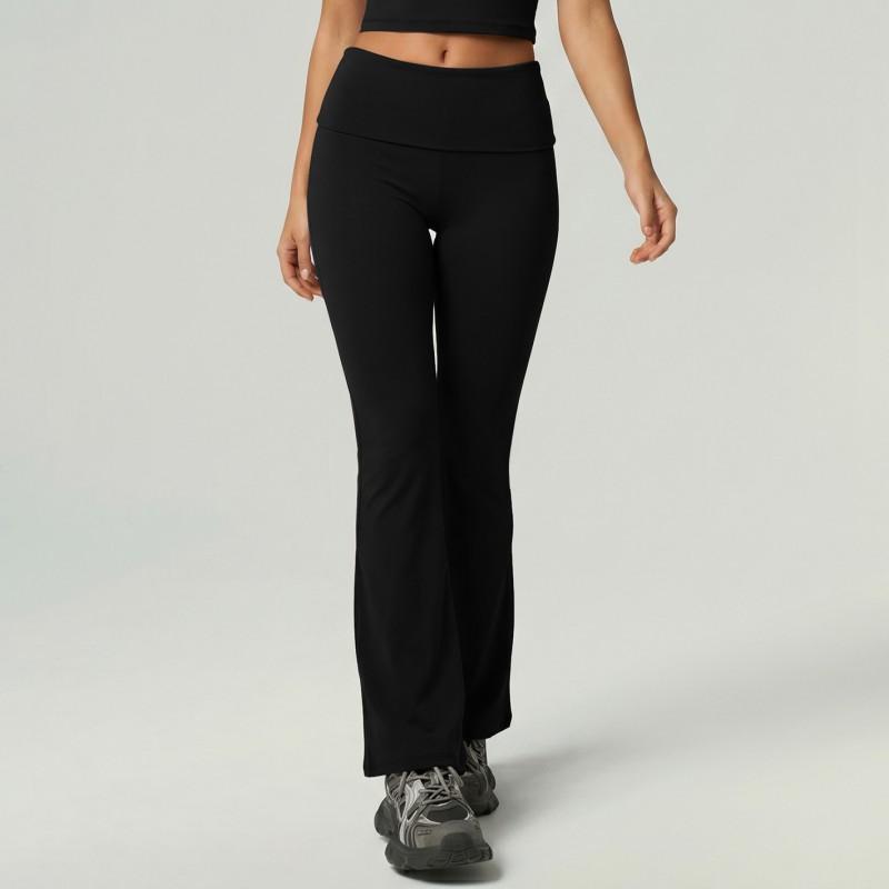 Quick-Dry Yoga Set Women: Short Sleeve Top Flared Leggings High-Waist Tummy Control Butt Lifting Seamless Bare-Skin Feel