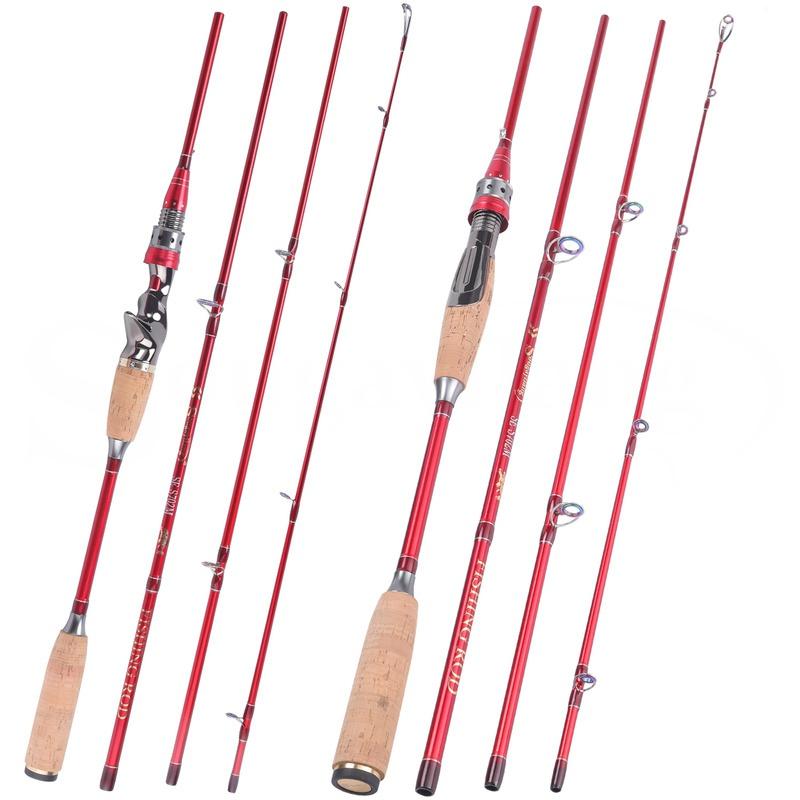 Удочка Sougayilang, 4 секции, удочка из углеродного волокна, спиннинговая / литая удочка, рыболовные снасти