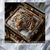Luxury Gold Plated Copper Tiger Head Brooch, Full Paved CZ Crystal Animal Pin for Men Women Suit Accessory