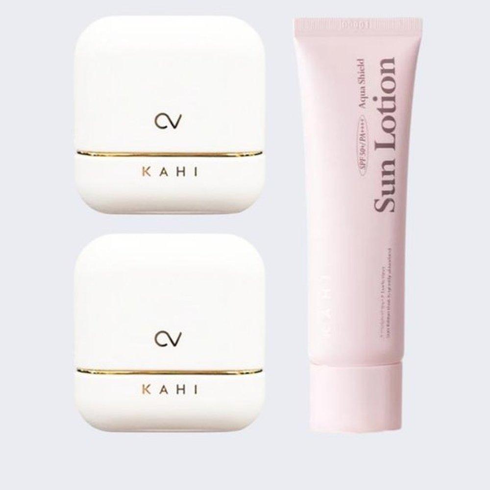 KAHI CV Caviar Солнцезащитный стик Shine Fit 13,5 г x 2 + Солнцезащитный лосьон 50 мл x 1