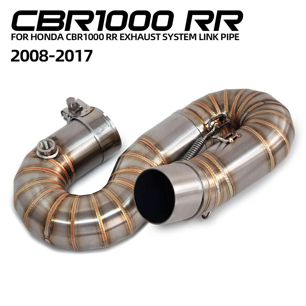 Для HONDA CBR1000 RR CBR1000RR 2008-2017 Средняя труба выхлопной системы Мотоцикл Нержавеющая сталь 51 мм Slip-on Круглая труба Гоночная линия выхлопа