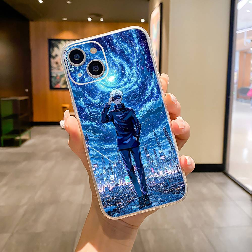 Популярные Аниме Персонажи S-Сатору Годжо Чехол для Телефона Для iPhone17,16,15,14,13,12,11 ,Pro Max,16/15/14 Plus Прозрачная Крышка