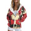Women's Christmas Printed Sweatshirt  Winter Long Sleeve Cardigan Jacket With Pockets Zipper Hoodie Outerwear