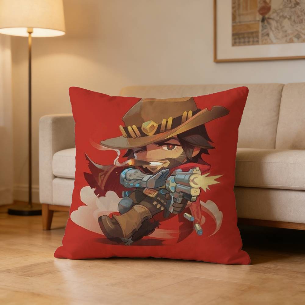 Pop Game O-Overwatch-S Pillow Case For Sofa Living Room Home Office Decor Protective Cover