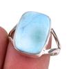 Ювелирное кольцо из натурального серебра 925 пробы с драгоценным камнем Ларимар, размер 7,5 Y2E98