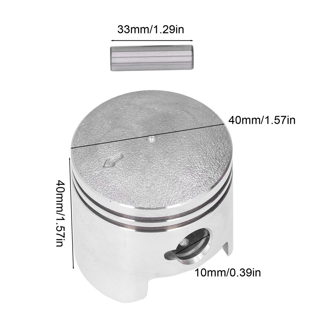 40mm Piston Pin Kit Steel Alloy Stable Performance for 2 Stroke 49cc 50cc Moped Scooter Dirt