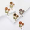 Elegant Temperament Alloy Rhinestone Sunflower Brooch Versatile Exquisite Women'S Clothing Corsage Jewelry Pin