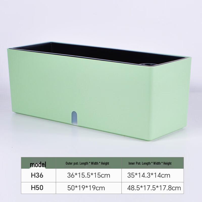Self-Watering Long Planter with Visible Water Level