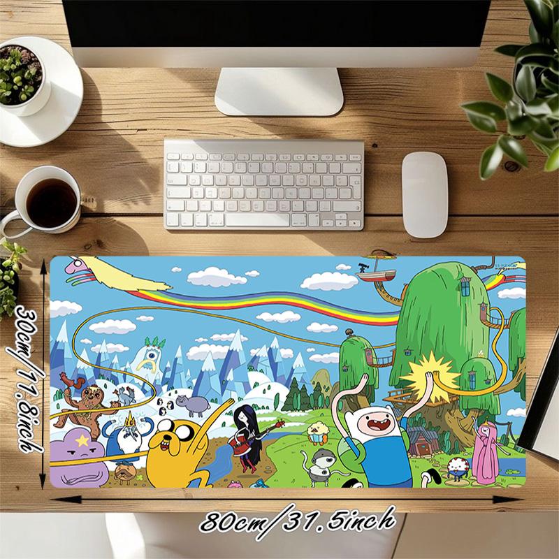 Adventure Time Xl Gaming Mouse Pad Nonslip Rubber Base Stitched Edge Waterproof Desk Mat For Pc Laptop Gamer Office Computer Accessories C929759