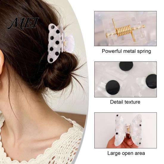 Long-lasting Hair Clip Claw for Women, Dot Printing Shower Clip, Anti-slip Teeth Shark Smooth Edge Claw, Comfortable Fit Accessory Long Short