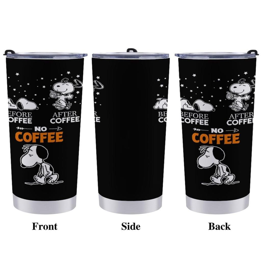 Snoopy Tumbler Mug Coffee Cup Convenience Store Cup Cold Insulation Water Bottle Direct Drinking Stainless Steel with Lid Portable Straw Character