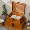 1 шт., деревянная настольная шкатулка в стиле ретро размера S/M/L для хранения ювелирных изделий и антиквариата с замком безопасности, сувениров, кулинарных книг и ценных книг. Деревянная шкатулка.