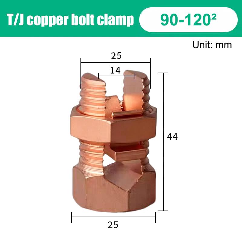 New Tj Series Split Bolt Connector Sturdy Durable Copper Bolt Clamp Copper Split Bolt
