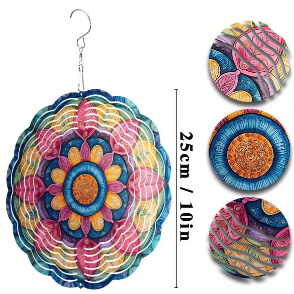 Metal Mandala Wind Spinner Outdoor Garden Decor for Christmas Easter Thanksgiving Holiday Gift No Power Needed Easy To Hang Indoor Outdoor