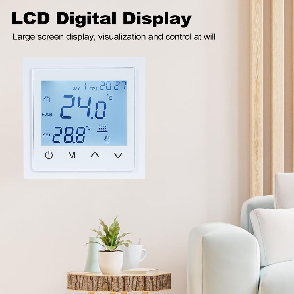 Интеллектуальный цифровой дисплей термостата 16A контроллер температуры напольного отопления с сенсорным экраном LED