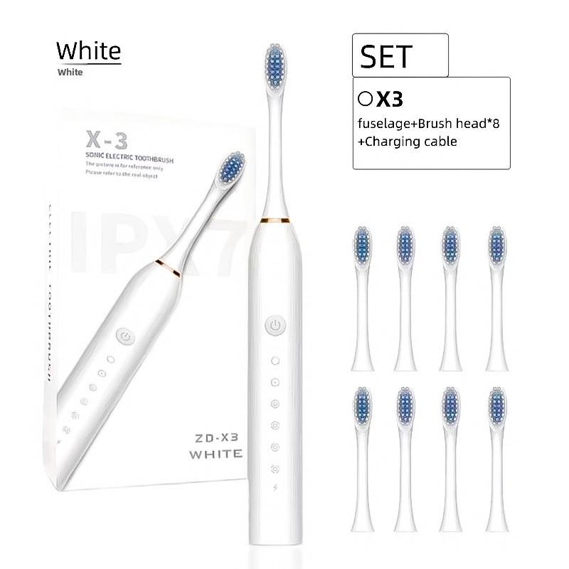 Электрическая зубная щетка, Перезаряжаемая модель, Универсальная щетка с мягкой щетиной для взрослых и детей, Портативный дорожный набор для домашнего использования, Зубная щетка.