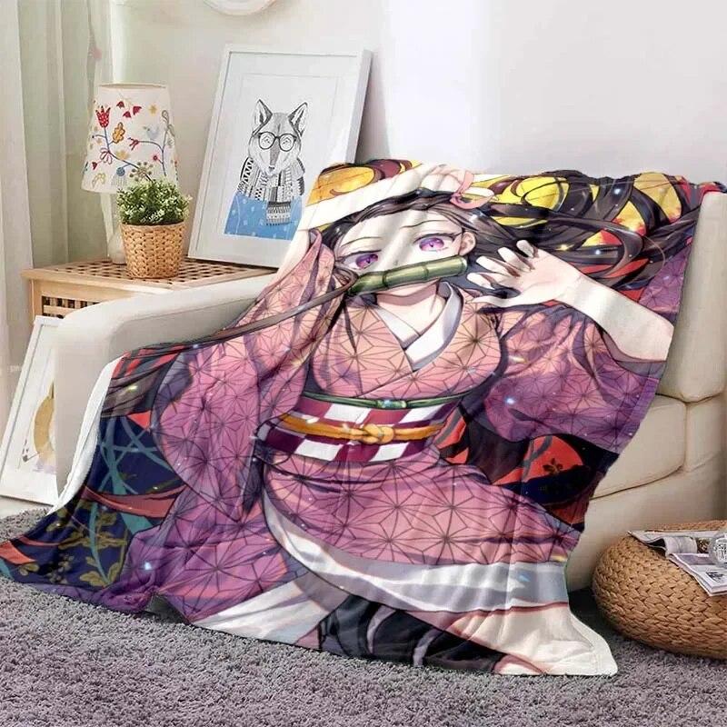 Камадо Незуко Фланелевое одеяло «Убийца демонов» моющийся чехол для дивана походный пикник модные одеяла для отдыха и сна