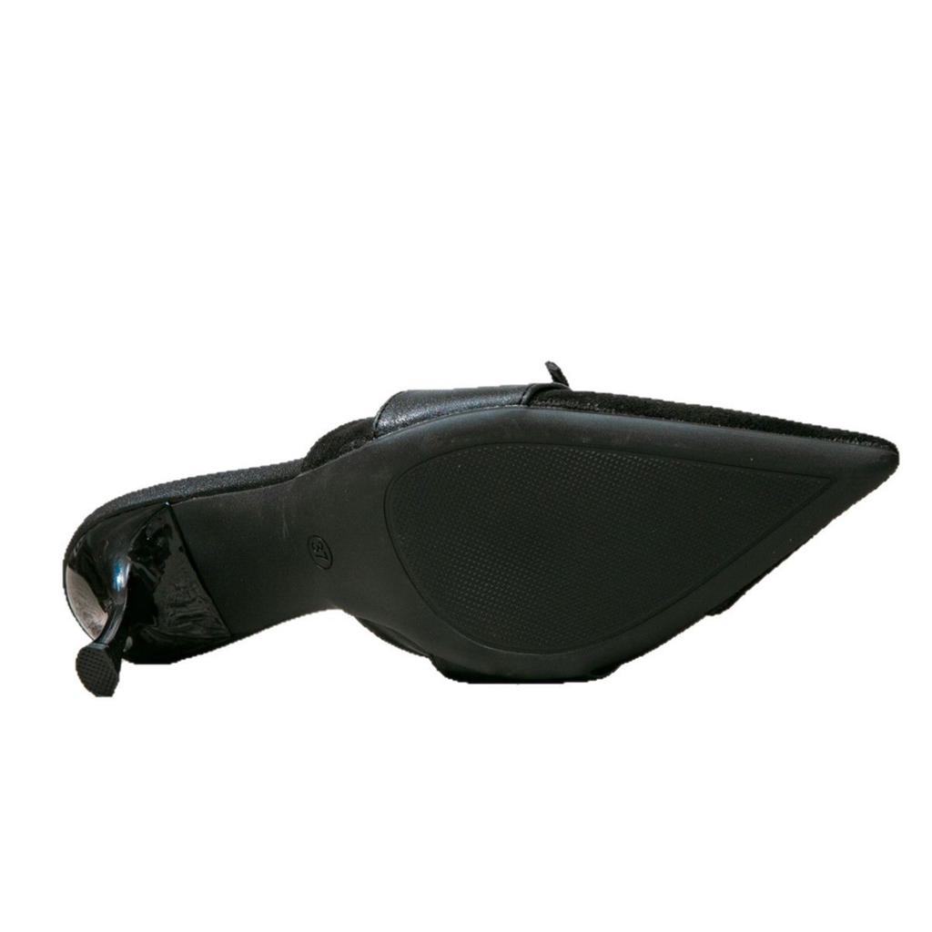 Женские черные босоножки на высоком каблуке, украшенные бантом, простые плюшевые туфли с острым носком, женские сандалии, женская обувь