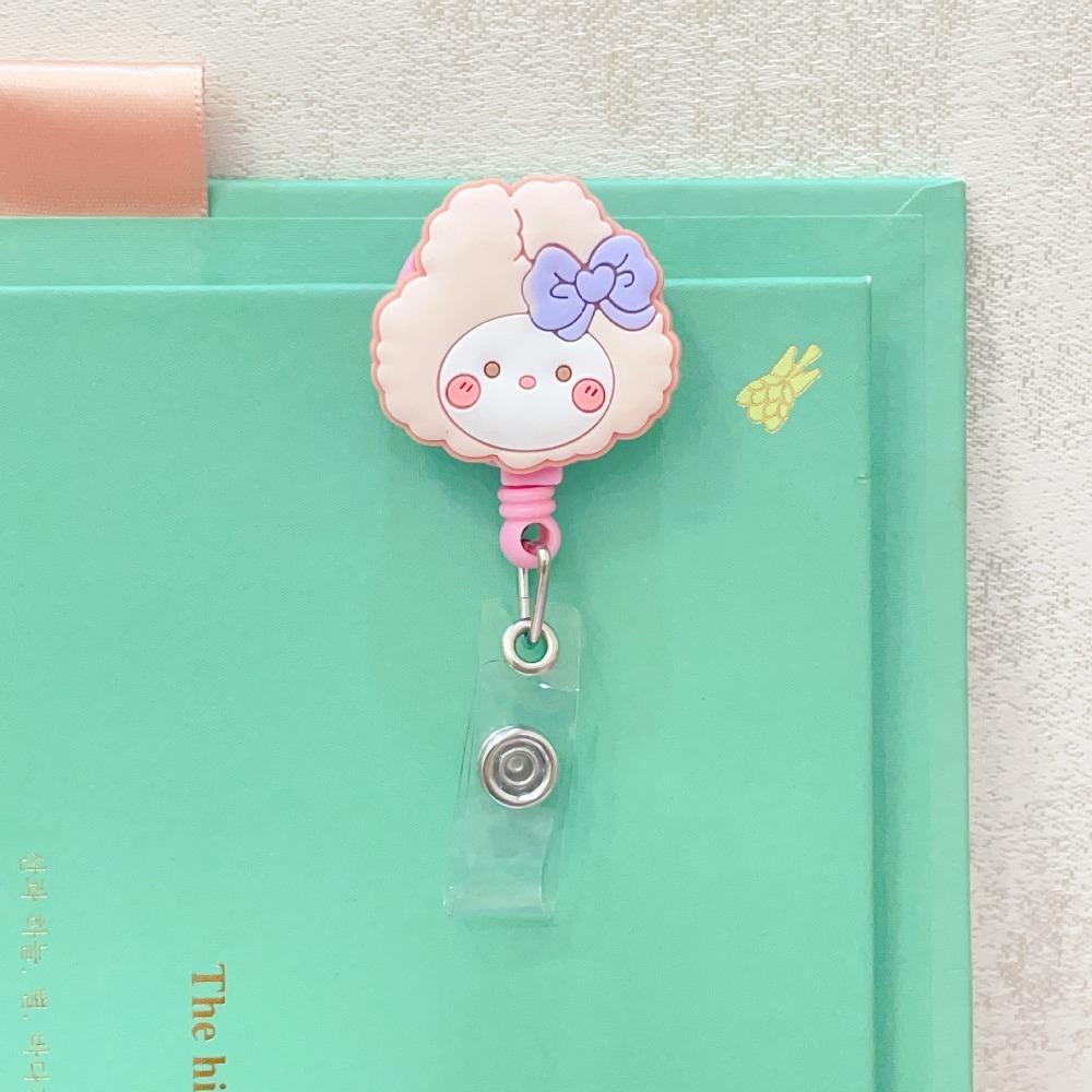 Bear Rabbit Retractable Badge Holder Cartoon Animals Easy Pull Buckle Doctor Students