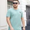 Летняя мужская футболка с коротким рукавом, большая мужская дышащая спортивная футболка с половиной рукава