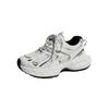 Fried Street Platform Daddy Shoes Women's 2025 New Summer Mesh Breathable Lightweight Height Increasing Silver Casual Sneakers