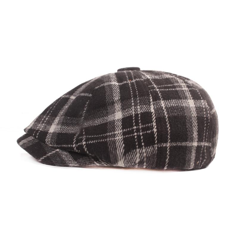 Хлопковая восьмиугольная шляпа Мужская берет Женская осенне-зимняя шляпа Европейская и американская шляпа Восьмиугольная шляпа для людей среднего и пожилого возраста