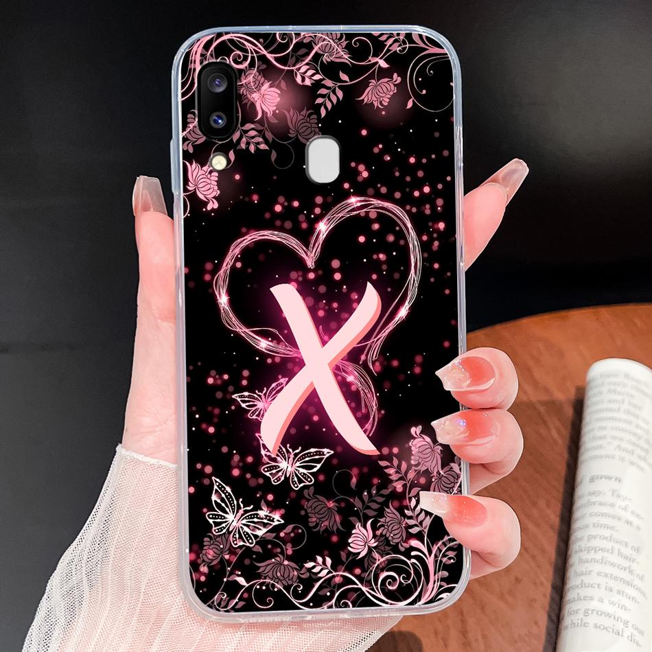 For Samsung Galaxy A20 A20S A21 A30 A30S Phone Case Butterfly Letters Soft TPU Clear Silicone Shell For Galaxy A 20 A 30 Housing