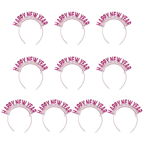 10 шт. обруч для волос с новым годом, днем рождения, тематическая повязка на голову с блестками для взрослых и детей, универсальные аксессуары для волос для вечеринок