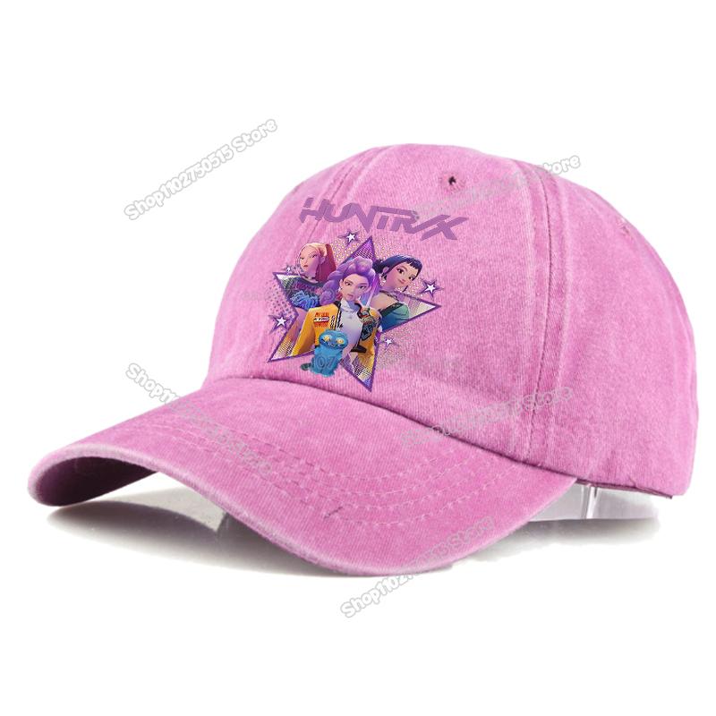 Perfect KPop Demon Hunters Retro Washed Baseball Caps for Women Girl Snapback Sunhats Outdoor Travel Sunshade Peak Cap Hip Hop Dad Hat