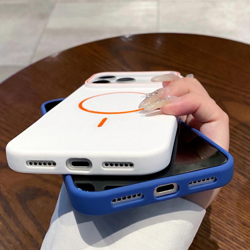 Ультратонкий Простой Для Магнитного Чехла Телефона Для iPhone 11 12 13 14 15 16 E 17 Air Pro Max Беспроводная Зарядка Мягкий Матовый Чехол для Телефона