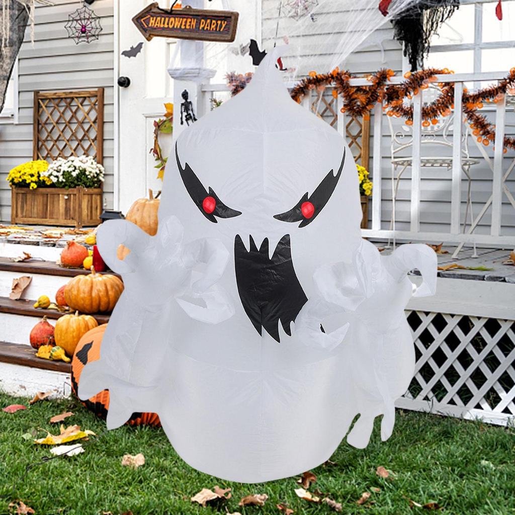 Halloween Inflatable Ghost Decoration Lighted Decorative Large Spooky Glowing Red Eyes Blowup