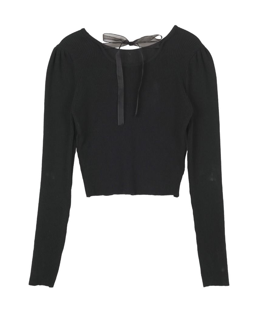 HARDCORE HAPPINESS Ribbon Tie Knit_Black