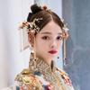 Цветочные гребни для волос со стразами Серьги в китайском стиле Корона для волос Свадебный комплект ювелирных изделий
