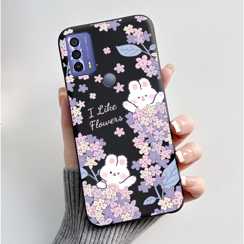 New Design Case For TCL 20B (6159K) Fashionable Black Love Pattern Shockproof Protective Cover Soft Silicone Black Case
