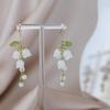 Lady Charm Party Flower Dangle Earring Sweet Girl White Lily of The Valley Earrings