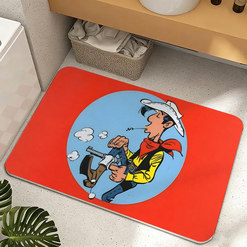 LUCKY LUKE CARTOON Floor Mat Diatomite Floor Mat Fast Drying Odor Resistant Non Slip Bath Kitchen Mat