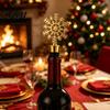 Reusable Bottle Sealer for Wine Christmas Stopper with Silicone Ring, Stainless Steel Decorative Sealer, Theme Accessories Snowflake/Car/Train/Elf