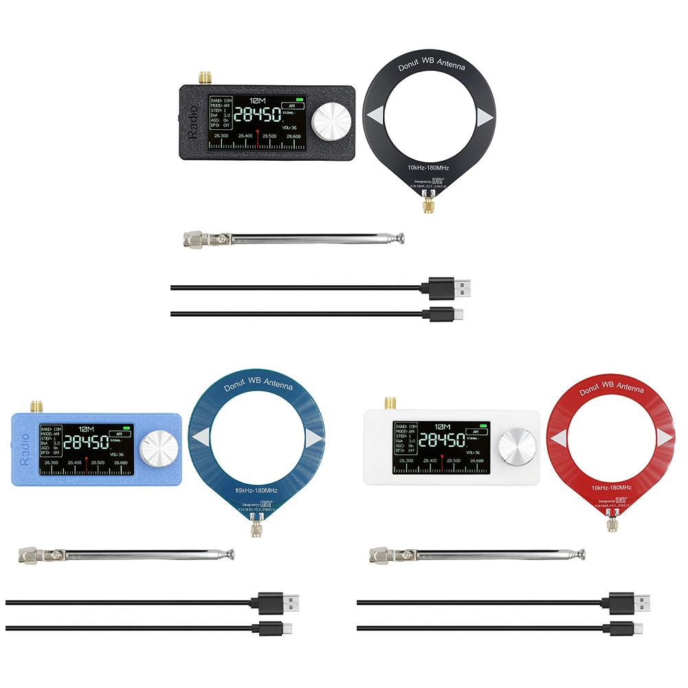 Портативное радио SI4732 0.5-108мгц 1.9-дюймовый IPS-экран Радиоприемник всех диапазонов LSB USB AM FM КВ КВ СВ УКВ радио с 2 антеннами